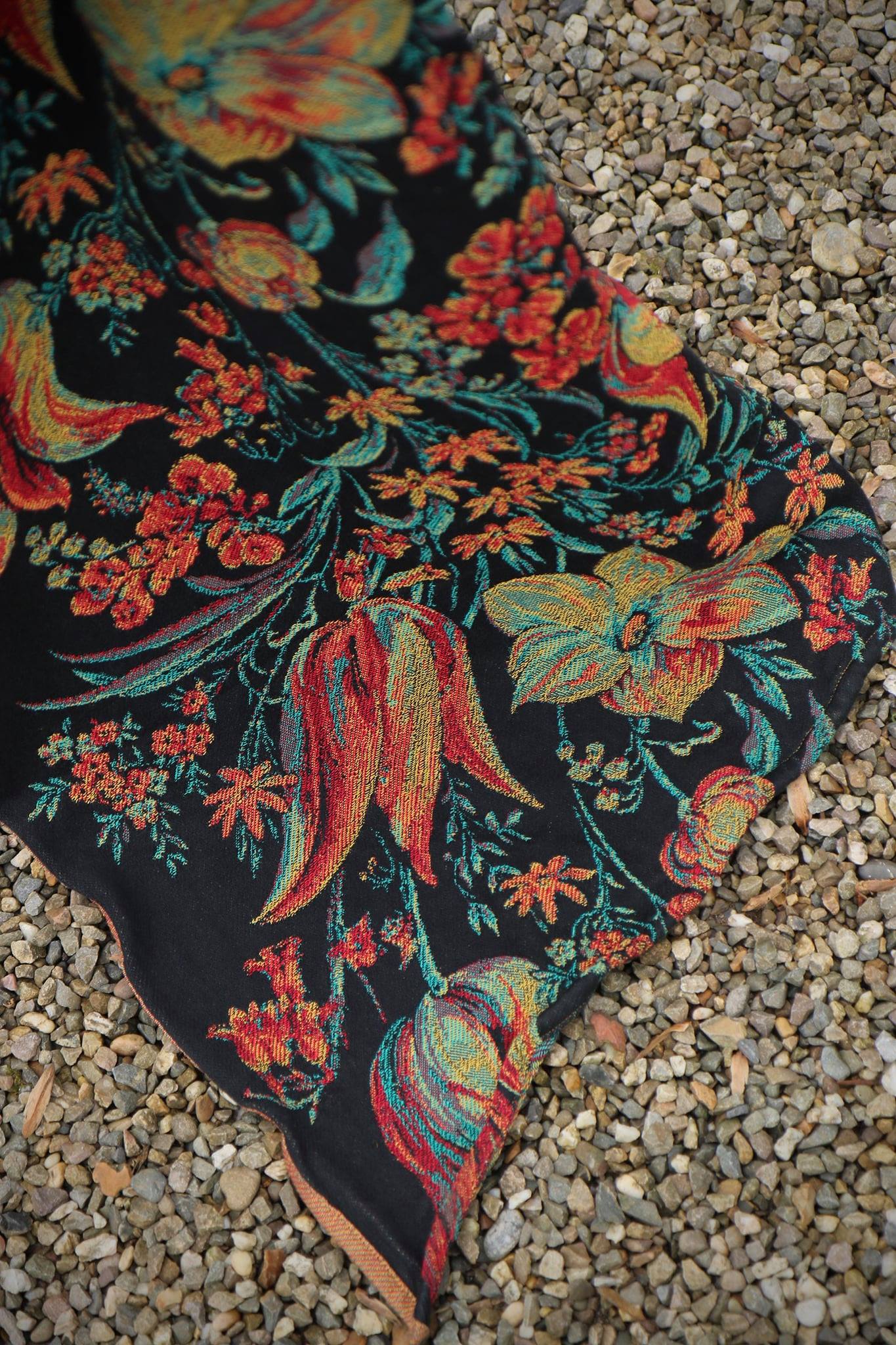 Yaro Floral Trio Black Red Green Yellow Tencel
