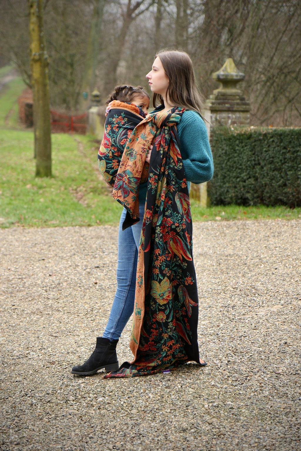 Yaro Floral Trio Black Red Green Yellow Tencel
