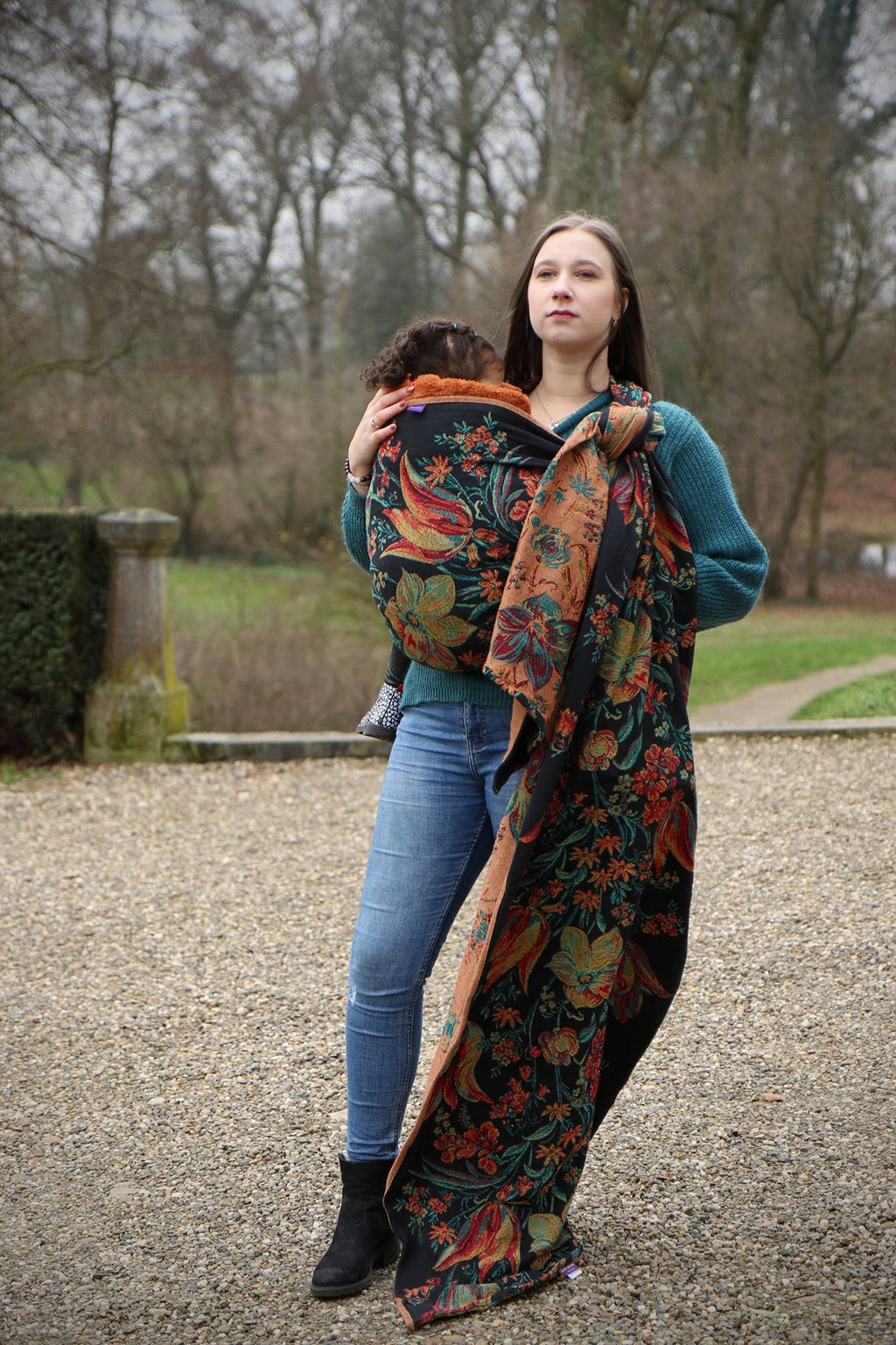 Yaro Floral Trio Black Red Green Yellow Tencel