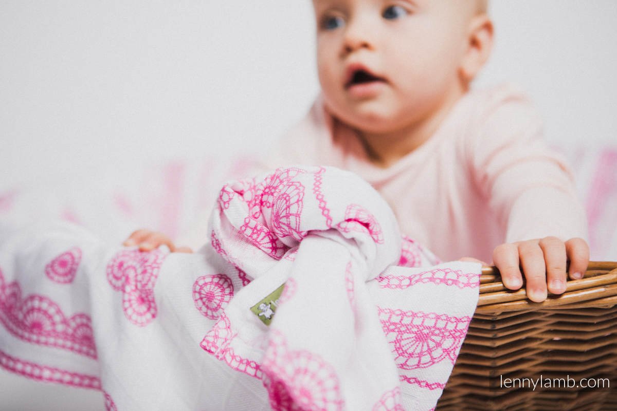 Lenny Lamb - Babyfilt - Iced Lace Pink &amp; White
