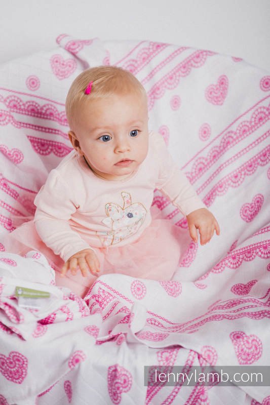 Lenny Lamb - Babyfilt - Iced Lace Pink &amp; White