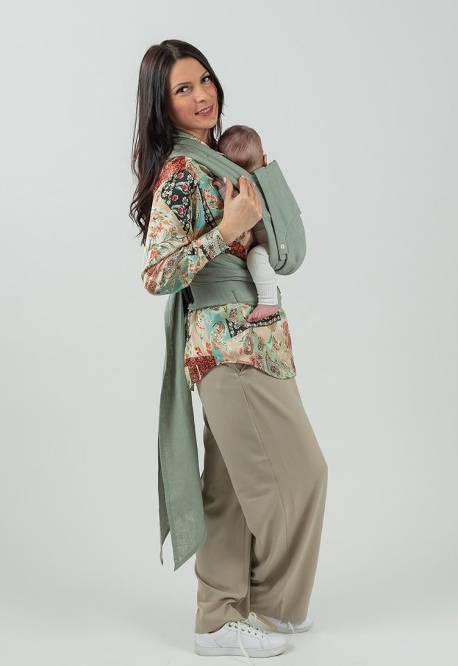 Isara Quick Half Buckle Carrier - Sage Green Linen